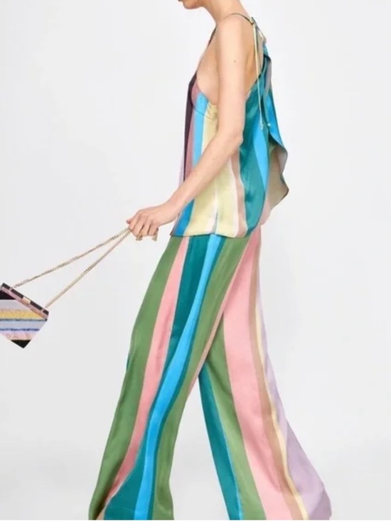Zara Tops - Striped Multicolour Haltered Top